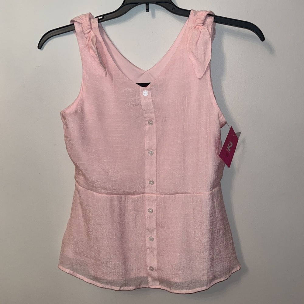 IZ Byer girls light pink top with buttons size xl (16) NWT